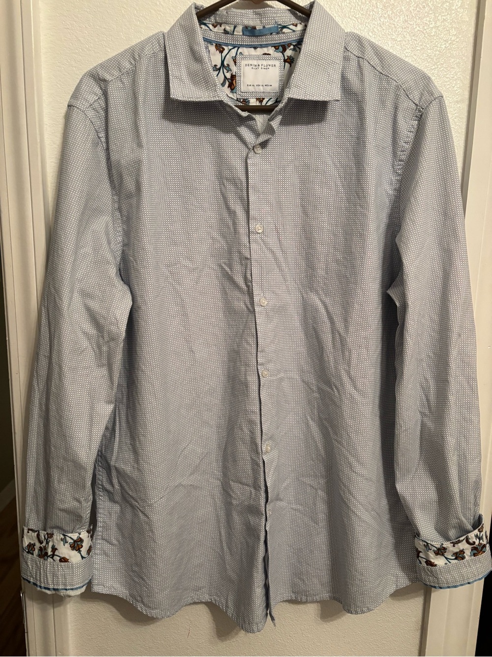 Denim & Flower Shirt Men's XL Button Up